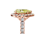 Rose gold Fancy Yellow Pear  Halo Pavé Diamond Engagement Ring with Four-Prong Setting_8