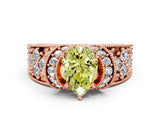 Rose gold Fancy Yellow Pear  Halo Pave Diamond Engagement Ring with Milgrain Detailing_49