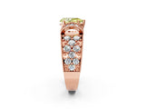 Rose gold Fancy Yellow Pear  Halo Pave Diamond Engagement Ring with Milgrain Detailing_51