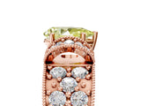 Rose gold Fancy Yellow Pear  Halo Pave Diamond Engagement Ring with Milgrain Detailing_54