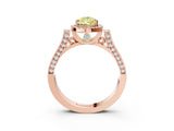 Rose gold Fancy Yellow Pear  Halo Pave Split Shank Prong Setting Ring_54