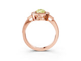 Rose gold Fancy Yellow Pear  Halo Round Diamond Milgrain Pave Engagement Ring_6