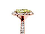 Rose gold Fancy Yellow Pear  Halo Round Diamond Pavé Band Four-Prong Ring_8