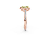 Rose gold Fancy Yellow Pear  Halo Round Diamond Pave Band with Four-Prong Setting_40