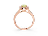 Rose gold Fancy Yellow Pear  Halo Round Diamond Pave Band with Four-Prong Setting_41