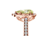 Rose gold Fancy Yellow Pear  Halo Round Diamond Pave Band with Four-Prong Setting_43