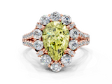 Rose gold Fancy Yellow Pear  Halo Split Shank Diamond Engagement Ring with Pave Band and Four-Prong Setting_54