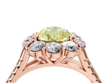 Rose gold Fancy Yellow Pear  Halo Split Shank Diamond Engagement Ring with Pave Band and Four-Prong Setting_58
