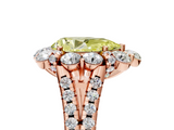 Rose gold Fancy Yellow Pear  Halo Split Shank Diamond Engagement Ring with Pave Band and Four-Prong Setting_59