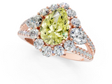 Rose gold Fancy Yellow Pear  Halo Split Shank Diamond Engagement Ring with Prong Setting_21