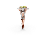 Rose gold Fancy Yellow Pear  Halo Split Shank Diamond Engagement Ring with Prong Setting_22