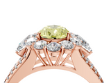 Rose gold Fancy Yellow Pear  Halo Split Shank Diamond Engagement Ring with Prong Setting_24