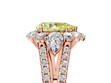 Rose gold Fancy Yellow Pear  Halo Split Shank Diamond Engagement Ring with Prong Setting_25