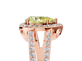 Rose gold Fancy Yellow Pear  Halo Split Shank Diamond Ring with Four-Prong Setting_37