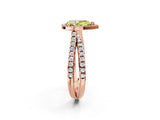 Rose gold Fancy Yellow Pear  Halo Split Shank Diamond Ring with Pavé Setting_28