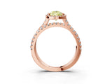 Rose gold Fancy Yellow Pear  Halo Split Shank Diamond Ring with Pavé Setting_29