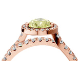Rose gold Fancy Yellow Pear  Halo Split Shank Diamond Ring with Pavé Setting_30