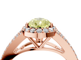 Rose gold Fancy Yellow Pear  Halo Split Shank Diamond Ring with Prong Setting_24