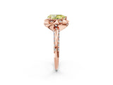 Rose gold Fancy Yellow Pear  Halo Split Shank Pave Diamond Ring with Petal Prong Setting_22