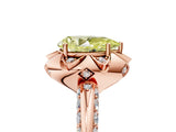 Rose gold Fancy Yellow Pear  Halo Split Shank Pave Diamond Ring with Petal Prong Setting_25
