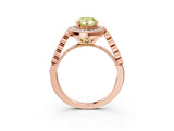 Rose gold Fancy Yellow Pear  Halo Twist Band Solitaire Ring with Six-Prong Setting_36