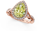 Rose gold Fancy Yellow Pear  Halo Twist Band Solitaire Ring_21