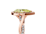 Rose gold Fancy Yellow Pear  Halo Twist Band Solitaire Ring_25