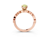 Rose gold Fancy Yellow Pear  Milgrain Bezel Diamond Engagement Ring with Solitaire Prong Setting_178