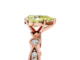 Rose gold Fancy Yellow Pear  Milgrain Bezel Diamond Engagement Ring with Solitaire Prong Setting_180