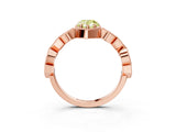 Rose gold Fancy Yellow Pear  Milgrain Marquise Diamond Twist Band Ring_65