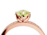 Rose gold Fancy Yellow Pear  Milgrain Pave Diamond Engagement Ring with Four-Prong Setting_151