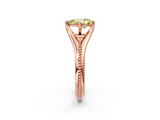 Rose gold Fancy Yellow Pear  Solitaire Beaded Band Six-Prong Setting_2