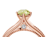 Rose gold Fancy Yellow Pear  Solitaire Beaded Band Six-Prong Setting_4