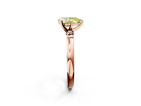 Rose gold Fancy Yellow Pear  Solitaire Beaded Band with Four-Prong Setting_26