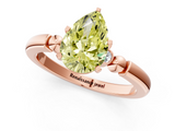 Rose gold Fancy Yellow Pear  Solitaire Beaded Band with Four-Prong Setting_65
