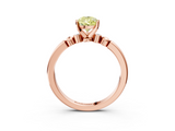 Rose gold Fancy Yellow Pear  Solitaire Beaded Band with Four-Prong Setting_67