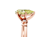 Rose gold Fancy Yellow Pear  Solitaire Beaded Band with Four-Prong Setting_69