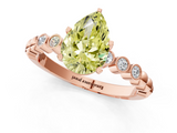 Rose gold Fancy Yellow Pear  Solitaire Bezel Accent Diamond Engagement Ring with Beaded Band and Four-Prong Setting_25