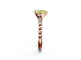 Rose gold Fancy Yellow Pear  Solitaire Bezel Accent Diamond Engagement Ring with Beaded Band and Four-Prong Setting_26