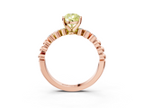 Rose gold Fancy Yellow Pear  Solitaire Bezel Accent Diamond Engagement Ring with Beaded Band and Four-Prong Setting_27
