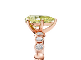Rose gold Fancy Yellow Pear  Solitaire Bezel Accent Diamond Engagement Ring with Beaded Band and Four-Prong Setting_29