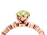 Rose gold Fancy Yellow Pear  Solitaire Bezel-Set Diamond Ring with Beaded Band and Four-Prong Setting_36