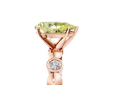 Rose gold Fancy Yellow Pear  Solitaire Bezel-Set Diamond Ring with Beaded Band and Four-Prong Setting_37