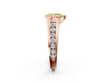 Rose gold Fancy Yellow Pear  Solitaire Bezel-Set Diamond Ring with Channel-Set Band_57
