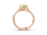 Rose gold Fancy Yellow Pear  Solitaire Bezel-Set Diamond Ring with Channel-Set Band_58