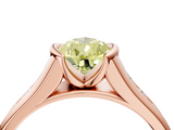 Rose gold Fancy Yellow Pear  Solitaire Bezel-Set Diamond Ring with Channel-Set Band_59