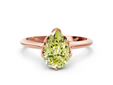 Rose gold Fancy Yellow Pear  Solitaire Cathedral Diamond Ring with Six-Prong Setting_17