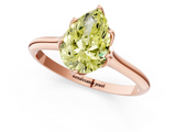 Rose gold Fancy Yellow Pear  Solitaire Cathedral Diamond Ring with Six-Prong Setting_18
