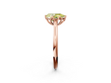 Rose gold Fancy Yellow Pear  Solitaire Cathedral Diamond Ring with Six-Prong Setting_19