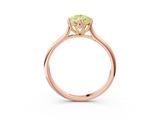 Rose gold Fancy Yellow Pear  Solitaire Cathedral Diamond Ring with Six-Prong Setting_20